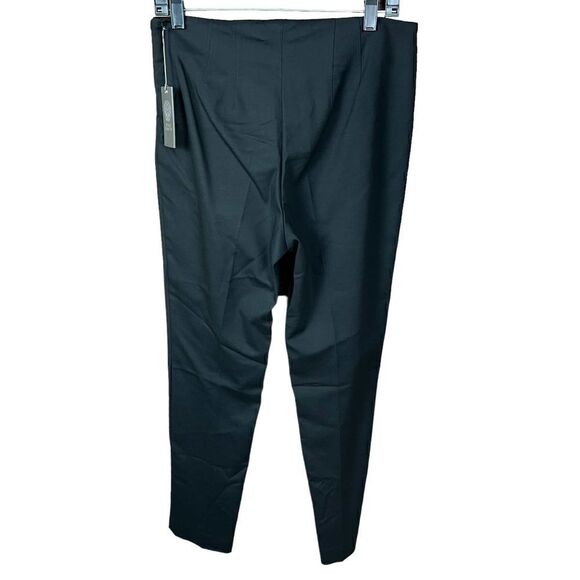 Vince Camuto Trouser Pants Satiny Black Side Zipper Ankle Slits Stretch Women 8 - Picture 2 of 13